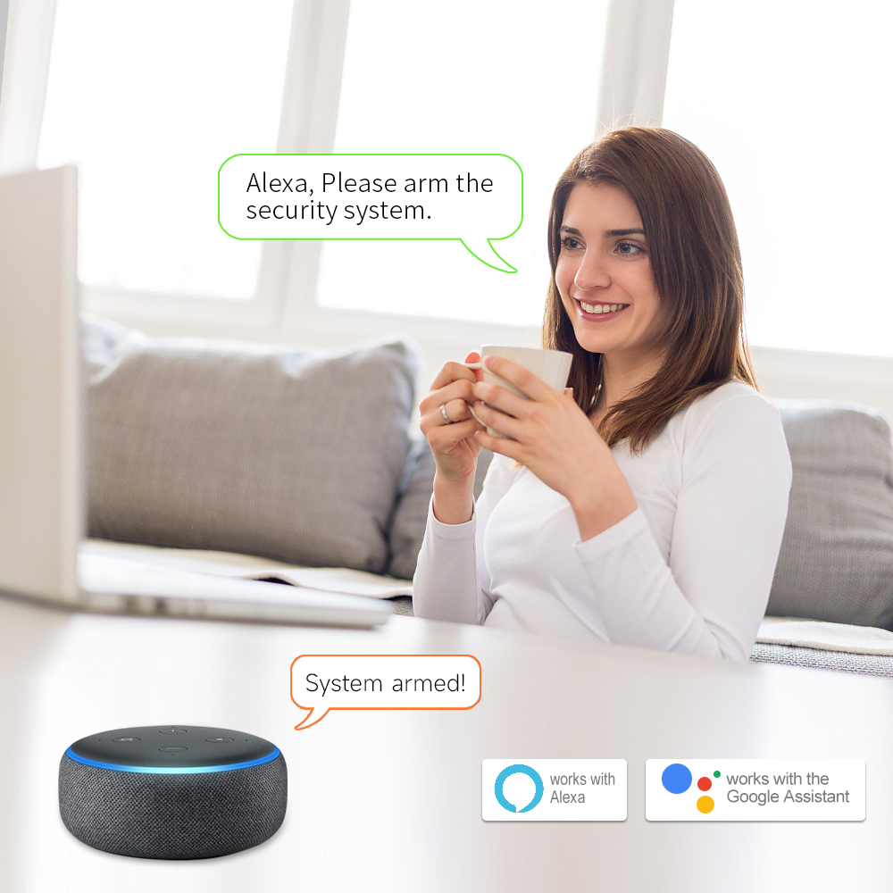 Home Security Zones - 7インチディスプレイ画面フルタッチ43HzワイヤレスWi-Fi GSMホームセキュリティアラームシステム、8つの有線ゾーンと200の無線ゾーンを搭載