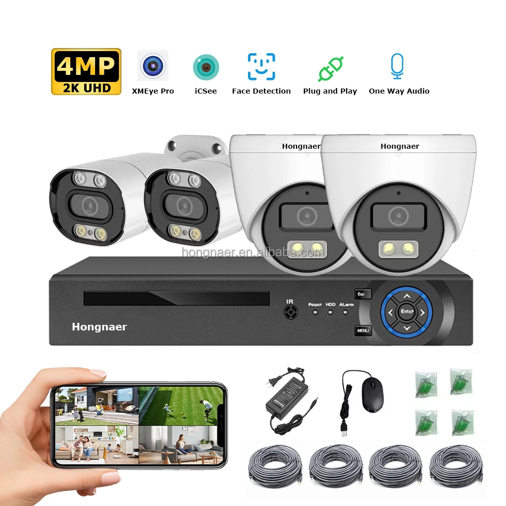 Home Security Video Systems - 2026 2026 Hongnaer 4MP 4CHスマートホームIP POE