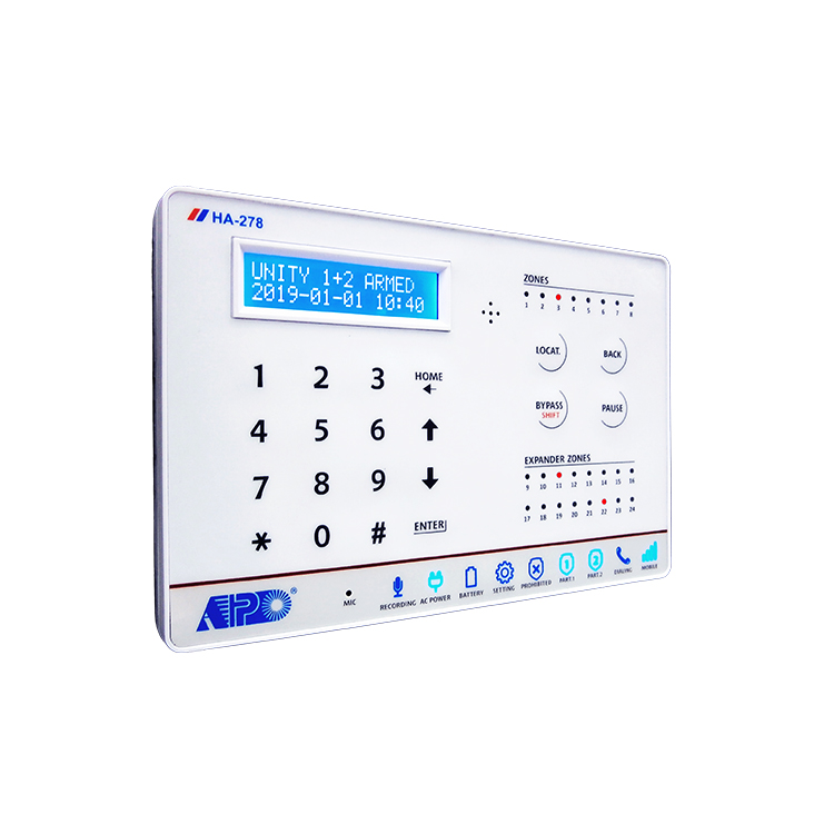 Home Security Zones - HA-278-Dアプリ制御8ゾーンセルラーネットワークホームセキュリティシステム侵入者/盗難警報システムアラームコントロールパネル