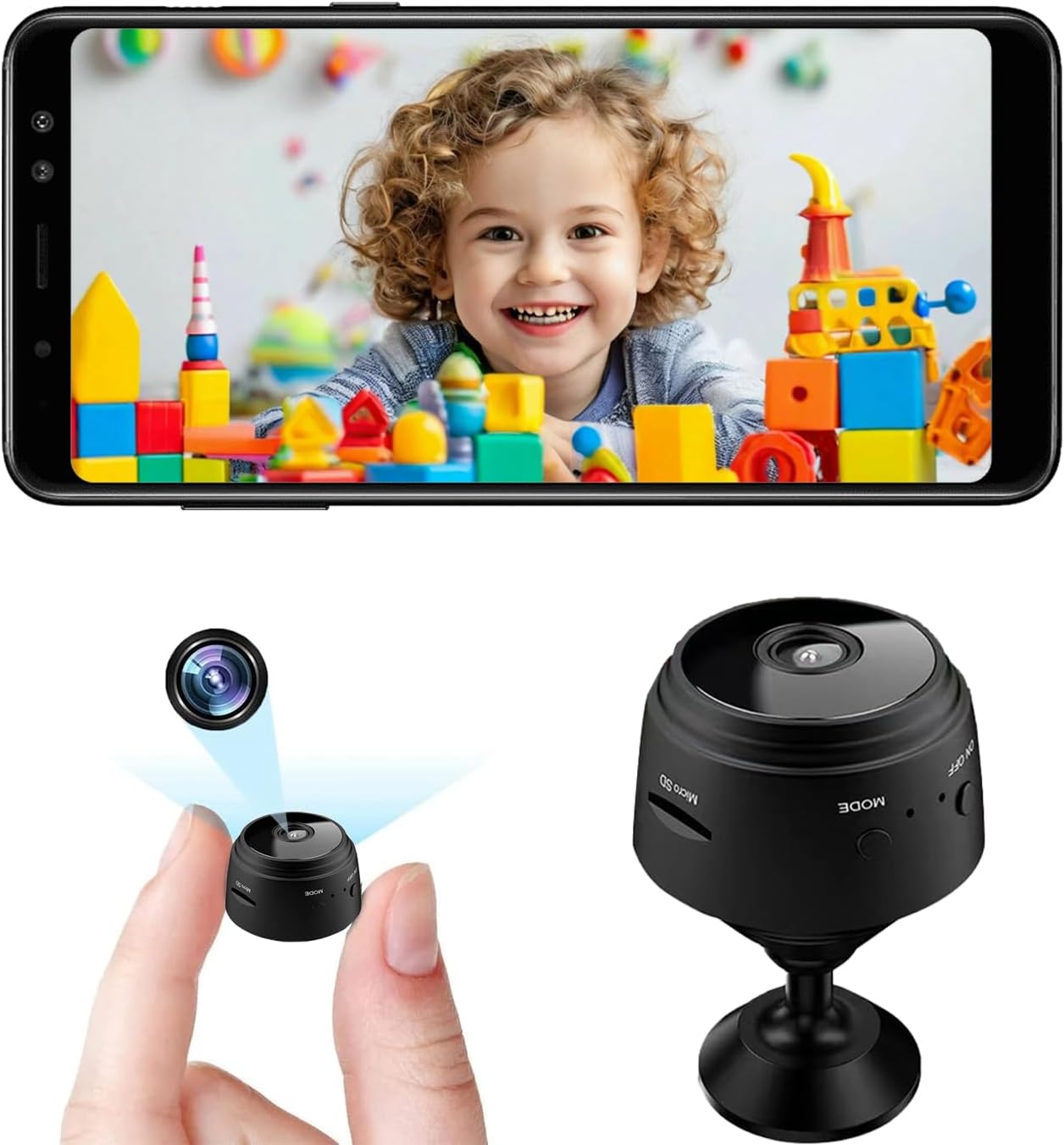 Home Security Honeywell - ミニセキュリティカメラ、1080P HD WiFi家庭用屋内/屋外カメラ（赤ちゃん/ペット/乳母用）、APPによるセキュリティ用遠隔視聴IPカメラ