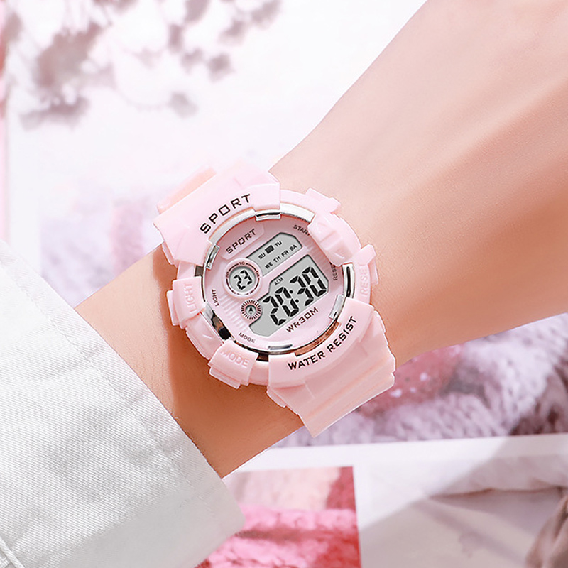 Home Security Electronics - ファッションキッズ腕時計発光防水スポーツデジタル腕時計目覚まし時計腕時計少年少女学生スマート電子時計ギフト