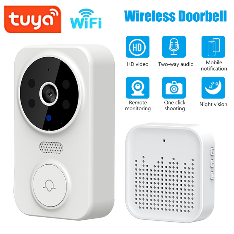 Home Security Honeywell - WiFi スマートビデオドアベルカメラナイトビジョンスマートビジュアルドアベル Tuya APP リモート監視ドアベルホームセキュリティ用