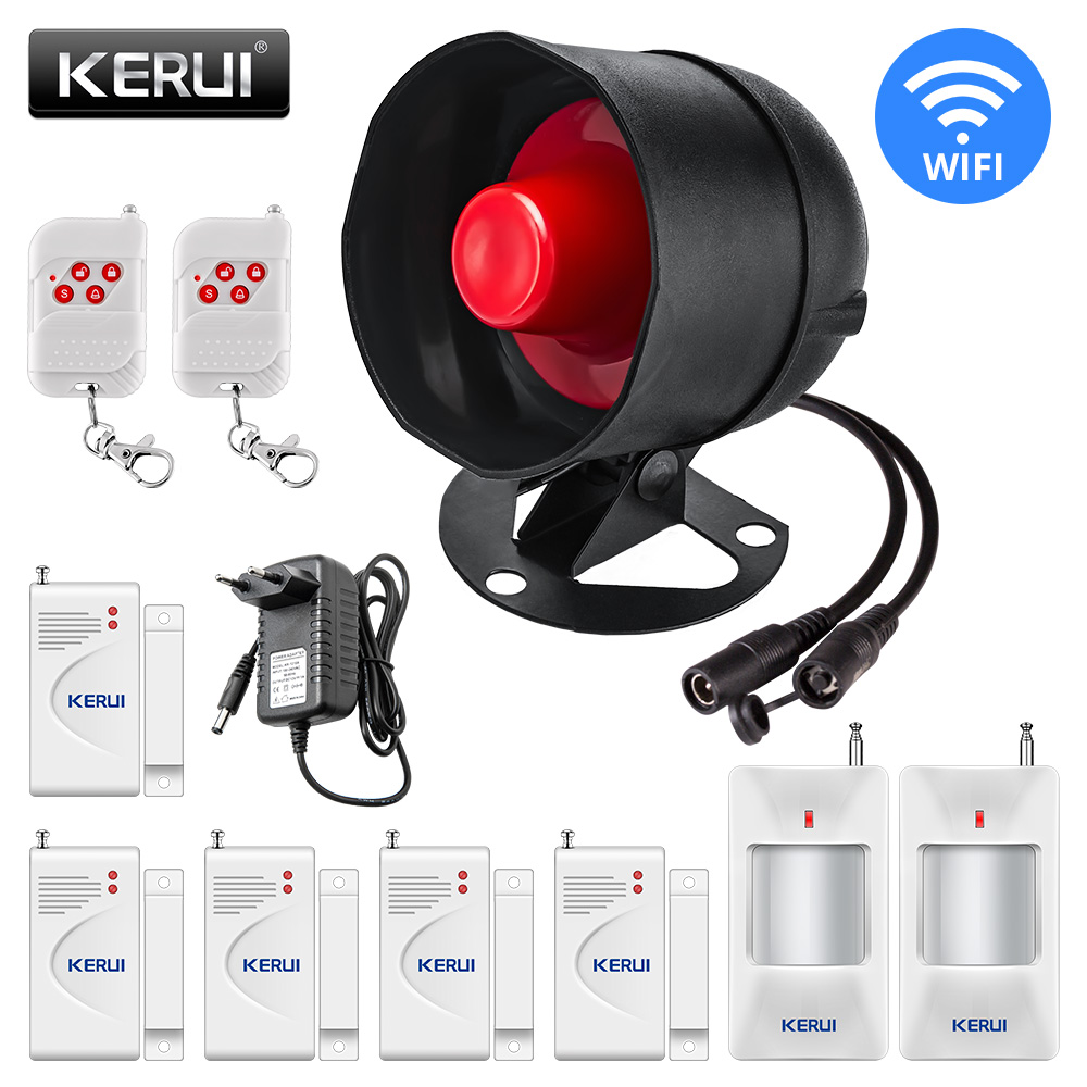 Home Security Zones - Kerui-tuya-スマートホームアラームシステムキット,ワイヤレスセキュリティシステム,ガレージアラート,モーションドアセンサー付きサイレン,アレクサ