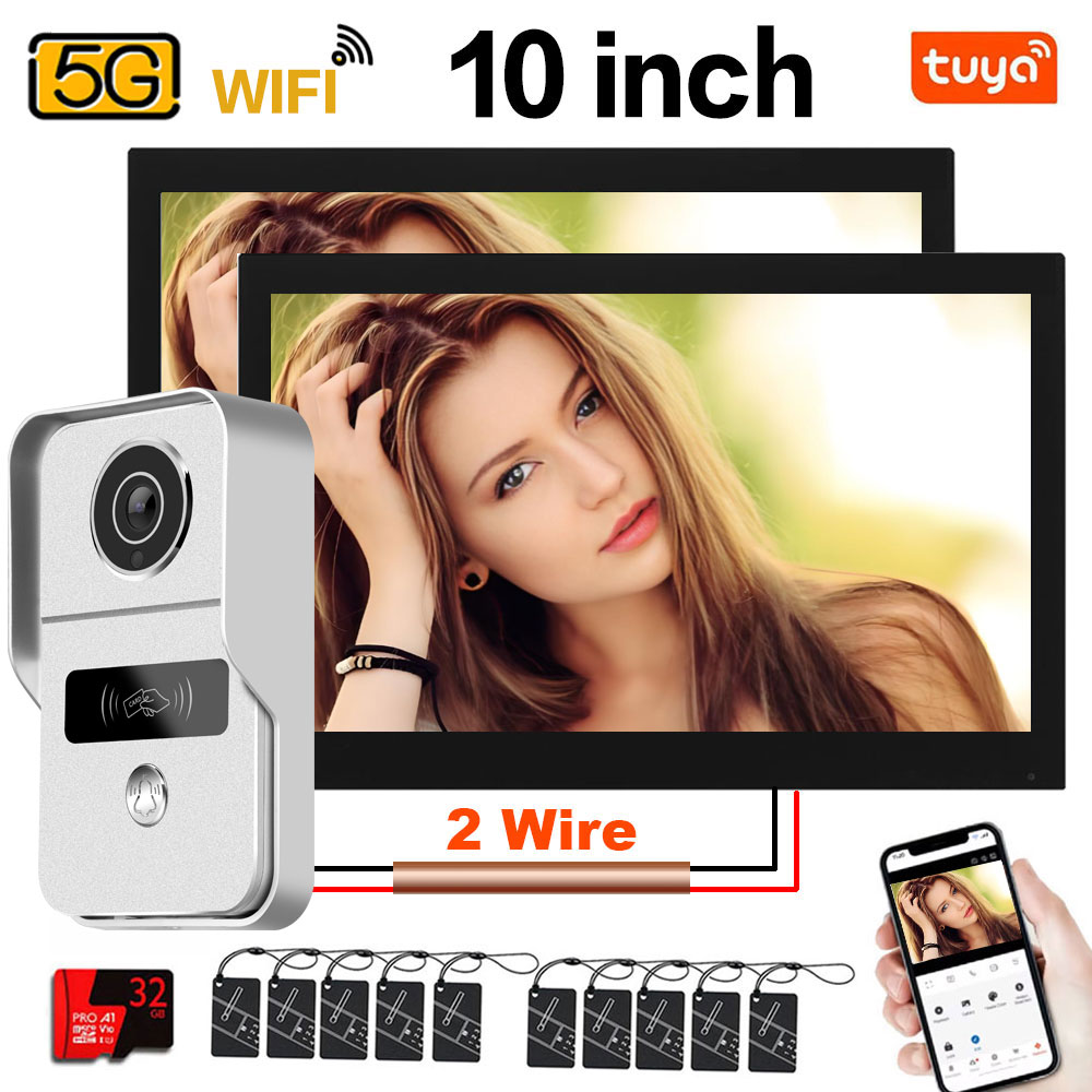 Home Security Video Systems - Tuya 1080P 5G Wifi 7/10インチ 2台タッチモニター