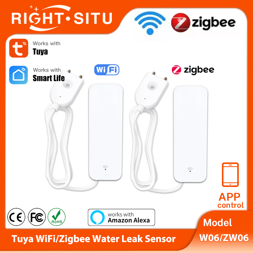 Home Security Alexa - Tuya WiFi Zigbee 水センサー スマート漏水検知器 洪水漏水警報