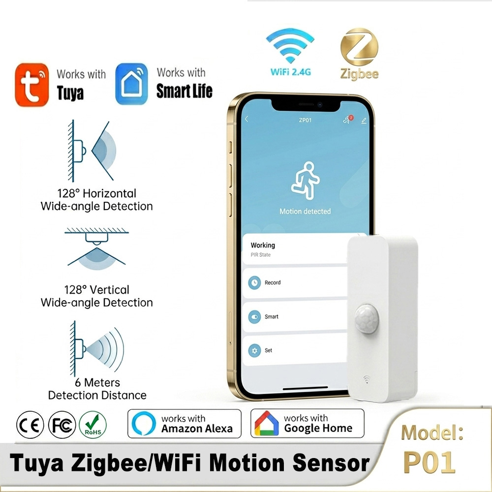 Home Security Alexa - スマートPIRモーションセンサー WiFi Zigbee人感センサー スマートライフ ホームセキュリティオートメーション用