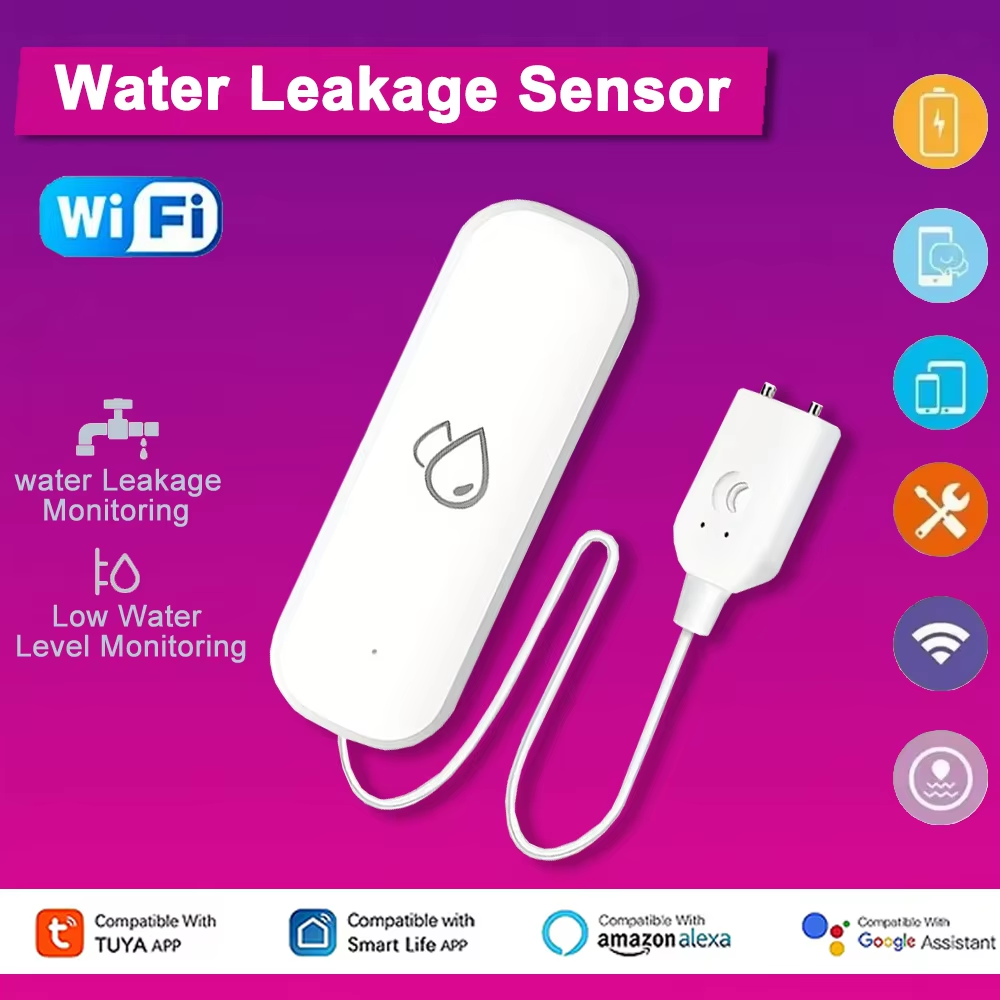 Home Security Alexa - Tuya WiFi 水漏れ警報センサー スマートホーム 水漏れ検知器 スマートライフ製品