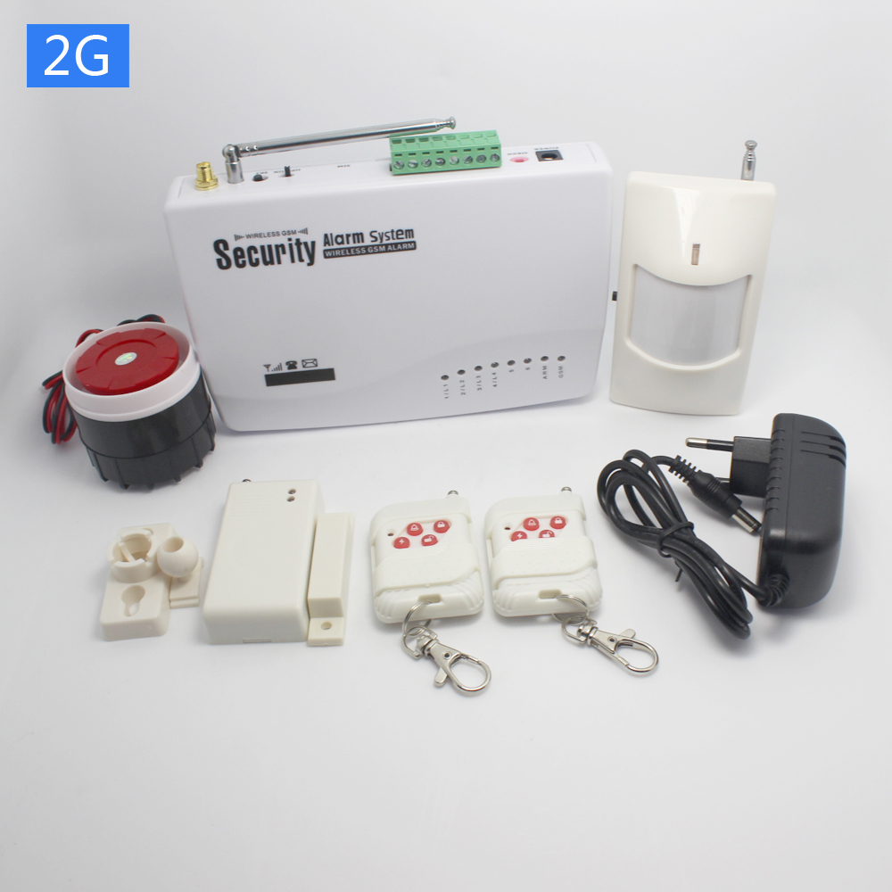 Home Security Zones - ホームセキュリティ用GSMプリズムアラームシステム,携帯電話用カード付き,ワイヤレスドアオープンアラーム,煙センサー,1セット