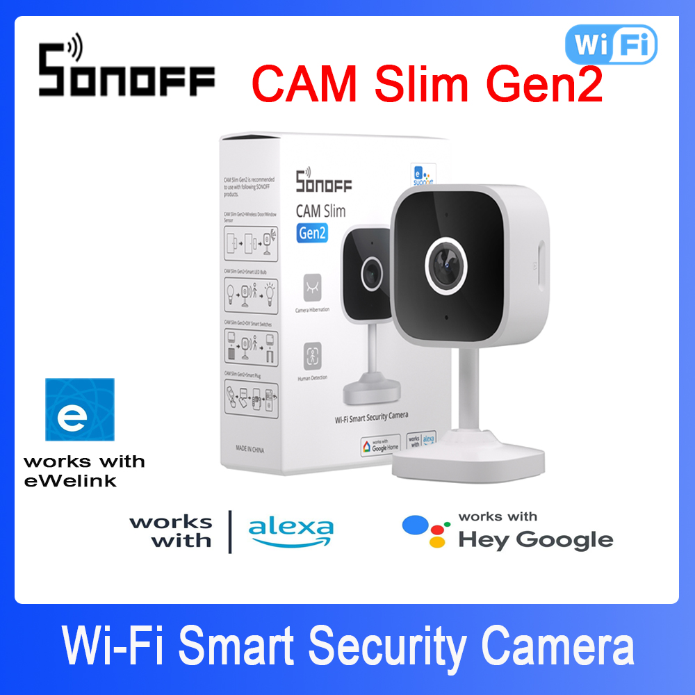 Home Security Honeywell - Sonoff-スマートホームセキュリティカメラ,wifi,1080p HD,モーション検出,双方向オーディオ,ewelinkアプリのサポート,Alexa, Google,スリム,Gen2