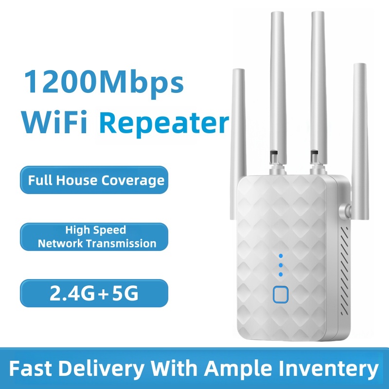 Home Security And Internet - 1200Mbps WiFi リピーター デュアルバンド ワイヤレス エクステンダー