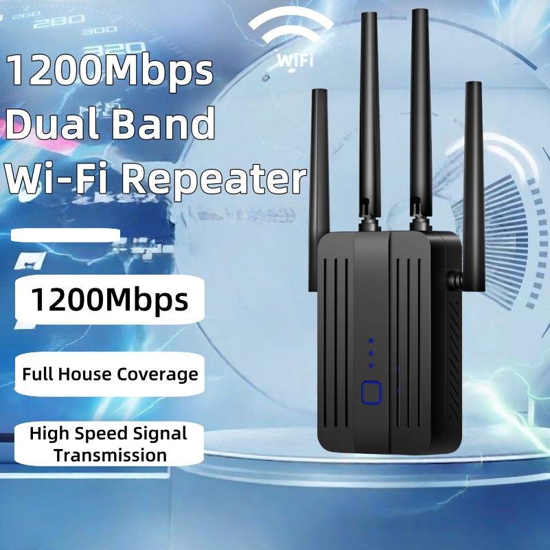 Home Security And Internet - WiFi リピーター エクステンダー 1200Mbps 2.4G/5GHz デュアルバンド