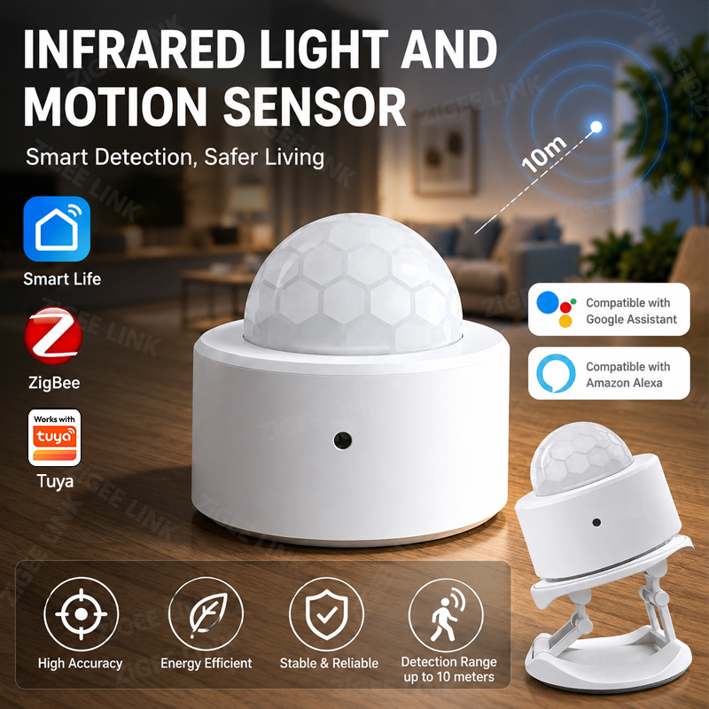 Home Security Alexa - ZigBee 3.0 PIR モーションセンサー ワイヤレススマートホームセキュリティ保護アラーム Alexa