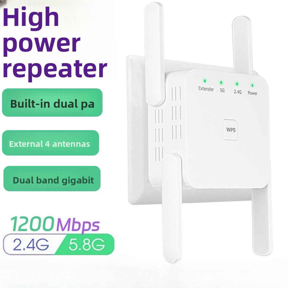 Home Security And Internet - 5GHz WiFiリピーター AC1200 Wi-Fiブースター WiFiエクステンダー アンプ
