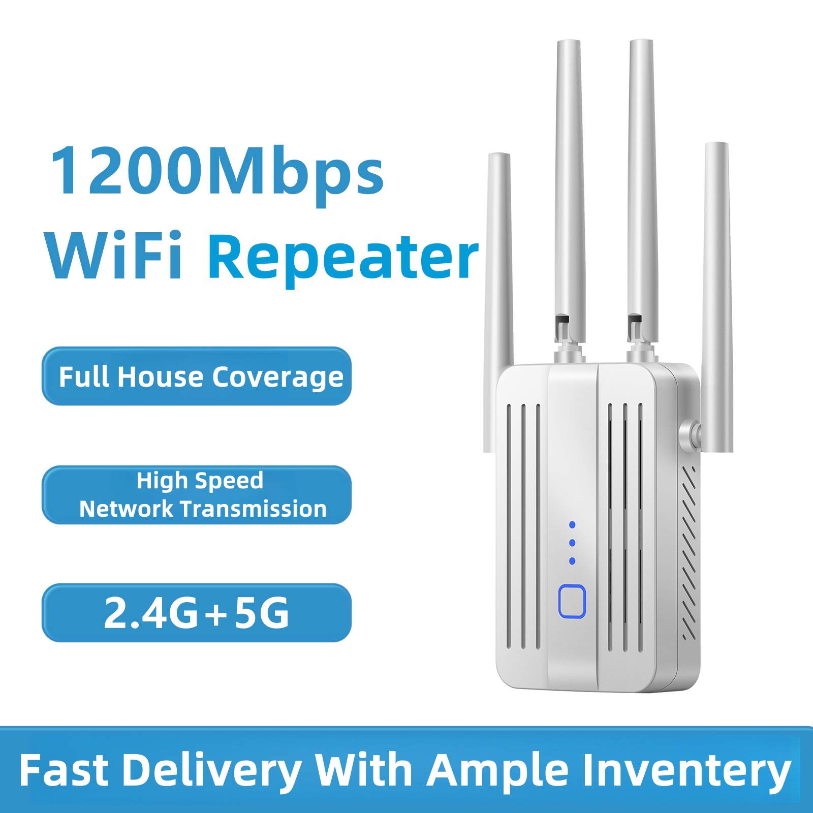 Home Security And Internet - 1200Mbps WiFi リピーター エクステンダー 2.4G 5GHz