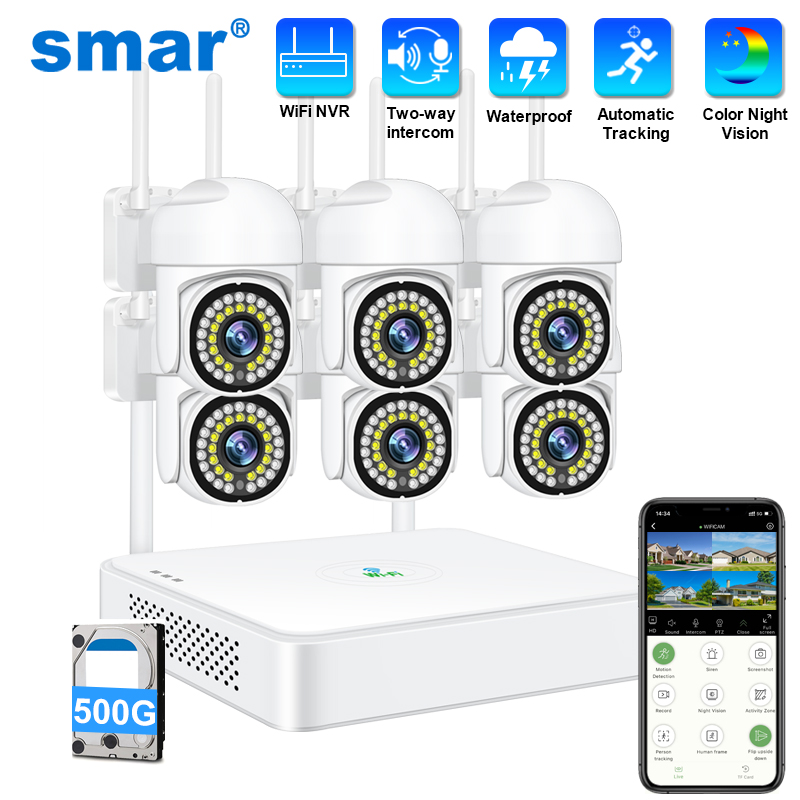 Home Security Honeywell - Smar 3MP ワイヤレス CCTV セキュリティカメラシステム PTZ
