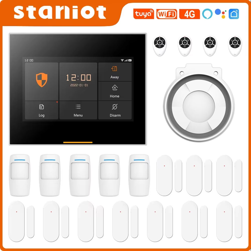 Home Security Technician - Staniot 433MHz ワイヤレス Wifi 4G スマートホームセキュリティアラームシステムキット、ガレージおよび住宅用、Tuya